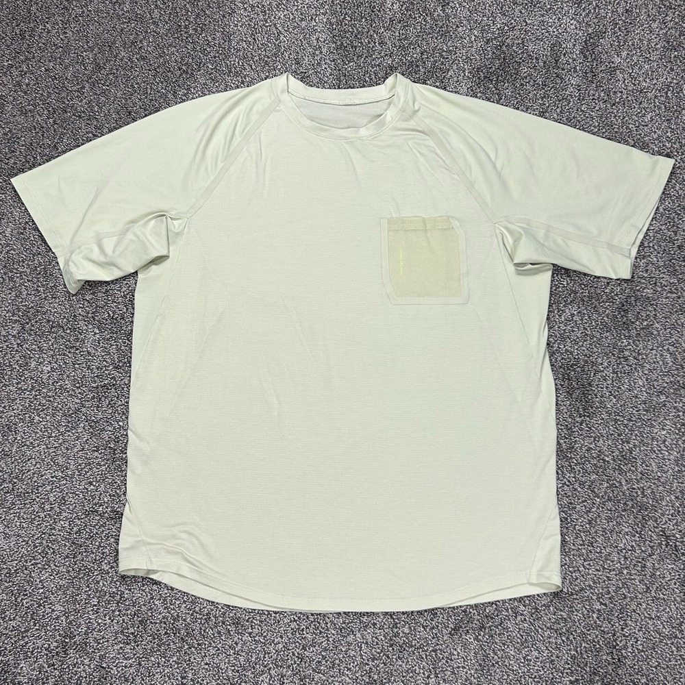 Lululemon Ventilated Short Sleeve Shirt Lime Green Mens Large No Sz Tag Athletic